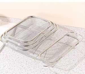 Telescopic <b>Stainless</b> <b>Steel</b> Drain Basket <b>Sink</b> Storage Rack Kitchen Dish Vegetable Washing Colander Holder - Product Image 2
