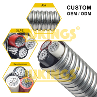Câble MC isolé XLPE 600V, 4/0 AWG x 3 + 4 AWG, câble d'alimentation haute tension pour bâtiment, armure en aluminium entrelacée, pour la charge
