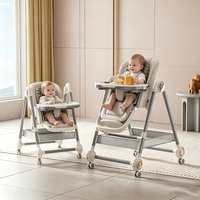 Chaise haute bébé en gros, 7 niveaux de hauteur, 4 positions inclinables avec fonction de balancement pour l'alimentation et le sommeil des nourrissons