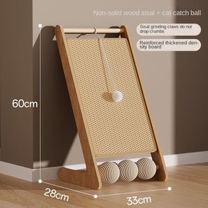 Papan Cakar Kucing Sederhana dari Kayu Pinus & Jute, Tahan Gores, Tahan Aus, Alas Cakar Kucing, Mainan Kucing - Product Image 5