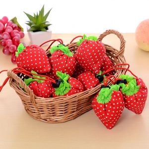 Foldable Strawberry Shopping <b>Bags</b>, Custom Logo Eco <b>Totes</b>, Creative Polyester Handheld Storage <b>Bags</b> - Product Image 4
