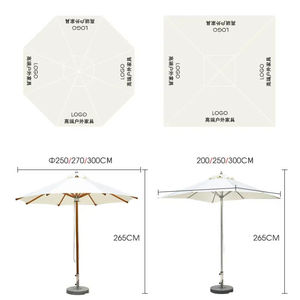 Sombrillas de Centro Económicas Hechas en China, Sombrilla para Muebles de Exterior, Sombrilla de Patio con Borde Festoneado en Blanco y Negro para Jardín - Product Image 5