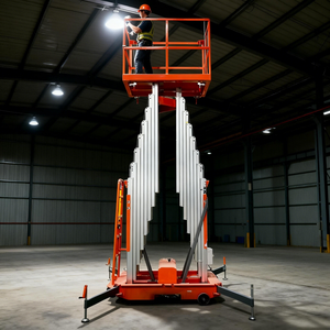 डबल कॉलम एल्यूमीनियम मिश्र धातु उठाने मंच हाइड्रोलिक लिफ्ट उच्च वृद्धि कार्य मंच व्हील के साथ - Product Image 1