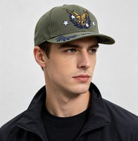 Cappellino Snapback con Ricamo 3D, Beige Crema, Ricamo Aquila Stella Corona, Logo WEINI, Visiera Piatta, Cappello da Baseball Personalizzato per Uomo