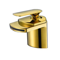 Robinets de lavabo en or Robinet de lavabo de salle de bain monotrou Mitigeur Robinet de salle de bain en or brossé Mélangeur de vanité Robinet d'eau