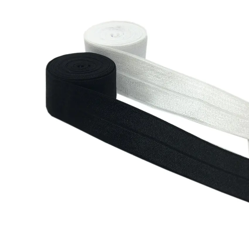 100 Yards 3/4 "Weiß Schwarz Falten über elastischen Großhandel 2cm Plain Elastic Tape Geschenk band Gurtband für DIY Kopf bedeckung Baby Haarband