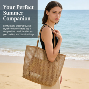 <strong>Large</strong> Capacity Daily Use Neutral Color Multi-pocket <strong>Beach</strong> Mesh <strong>Bag</strong> - Product Image 5
