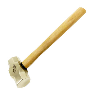 2 Pound Solid Brass Hammer With Hickory Wood Handle | Non-Marring & Non-Sparking | 2lb Machinist Hammer