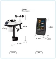 Stasiun Cuaca Graffiti Tuya WiFi App View Data Alarm Clock Suhu Kelembaban Tekanan Hujan Kecepatan Angin Arah Angin Cahaya UV TVOC