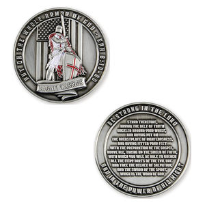 Armure complète de Dieu Challenge Coins Bronze Plaqué Be Strong In The Lord Templar Knight Souvenir Coin Creative Gift - Product Image 4