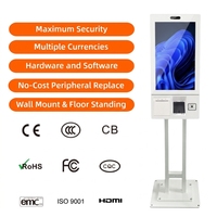 Kiosco de Pedidos con Menú Digital y Pantalla Táctil de 21.5/23.8/27/32 Pulgadas, SDK, Reconocimiento Facial, Compatible con Múltiples Sistemas Operativos, Soporte de Pared, Lector de Códigos de Barras