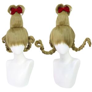 Peluca de <span class=keywords><strong>Grinch</strong></span> Cindy Lou Transparente al Por Mayor para Cosplay de Navidad, Gorro Pequeño, Pelo Sintético en Cola de Caballo Alta Verde, Disfraz para Fiesta de Mujer - Product Image 1