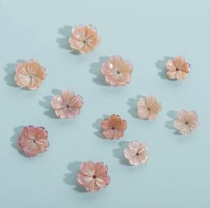 เปลือกหอยมุกแกะสลักสีชมพูสำหรับทำเครื่องประดับ - Product Image 5