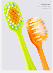 <span class=keywords><strong>Brosse</strong></span> à dents arc-en-ciel à tête large en forme de montagne convexe Protection gingivale <span class=keywords><strong>ultra</strong></span> fine à poils souples <span class=keywords><strong>Brosse</strong></span> à dents domestique haut de gamme - Product Image 6
