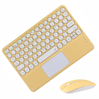 10 inç Retro Yuvarlak Tuşlar Touchpad Kablosuz Klavye Fare Kombinasyonları IOS ipad iphone Android Tablet Akıllı Telefon için Set