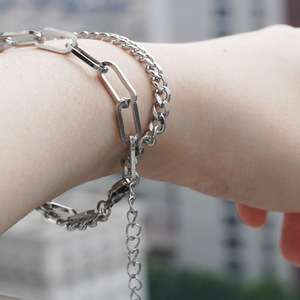 Titanium Steel Square Charm Armband Dreifarbiges Edelstahl Trendy Zubehör für den Buddhismus-Großhandel erhältlich - Product Image 4