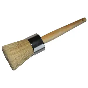 Good quality long varnished wood handle wax brush from china supplier