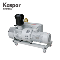 Pompe à vide rotative à palettes lubrifiée à l'huile Kaspar VR-302 7,5 kW 300 m³/h avec cadre mobile personnalisé pour un déplacement facile