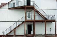 Moderne Edelstahl-Außentreppe für Gewerbeimmobilien, Apartments, Villen, Offene Stufen, Maßgefertigte Stützpfosten