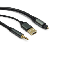 Nouveauté un à deux TOSLINK + alimentation USB vers 3.5mm S/PDIF câble Audio optique puce DAC intégrée pour lecteur CD de système de son