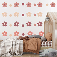 Autocollants muraux décoratifs style bohème Daisy pour chambre d'enfant et maternelle, thème plantes et fleurs autocollants