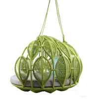 Lit balançoire en rotin confortable jardin extérieur suspendu hamac chaise patio balançoire ronde balançoire deux personnes vertes lit de loisirs