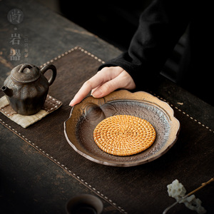 Plateau à thé en argile de forme irrégulière, style Wabi Sabi, pour services à thé Kung Fu - Product Image 4