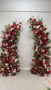 ดอกไม้ประดิษฐ์สำหรับงานแต่งงานชุดการจัดดอกไม้ผ้าไหมสีแดงดอกกุหลาบประดิษฐ์ลูกบอลกลางดอกไม้ซุ้มสำหรับงานแต่งงาน - Product Image 2