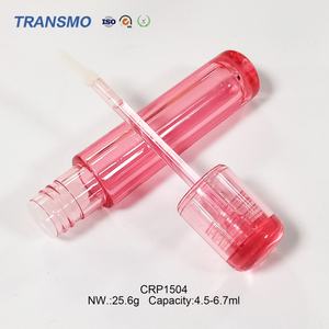 Tube de brillant à lèvres rond en gros, contenant vide transparent pour rouge à lèvres, flacon transparent pour blush liquide avec grande brosse 4,5-6,7 ml - Product Image 4