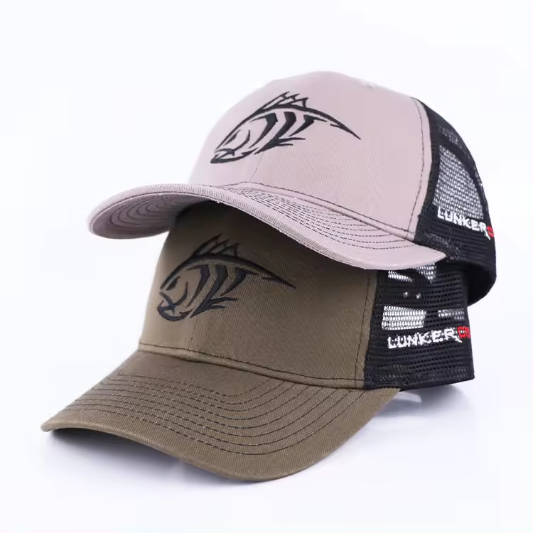 Custom Color Block Embroidery Logo Polyester Mesh Cap