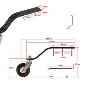 Thiết Bị Hạ Cánh Đuôi Bằng Sợi Cacbon Bộ Bánh Xe 1.5Inch Cho Mô Hình Động Cơ Khí Máy Bay Điều Khiển Từ Xa <span class=keywords><strong>50CC</strong></span> - Product Image 2