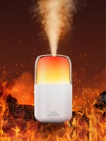Nouvelle machine d'aromathérapie intelligente à flamme simulée, mini diffuseur ultrasonique USB pour la maison, humidificateur de bureau, lumière ambiante, minuterie