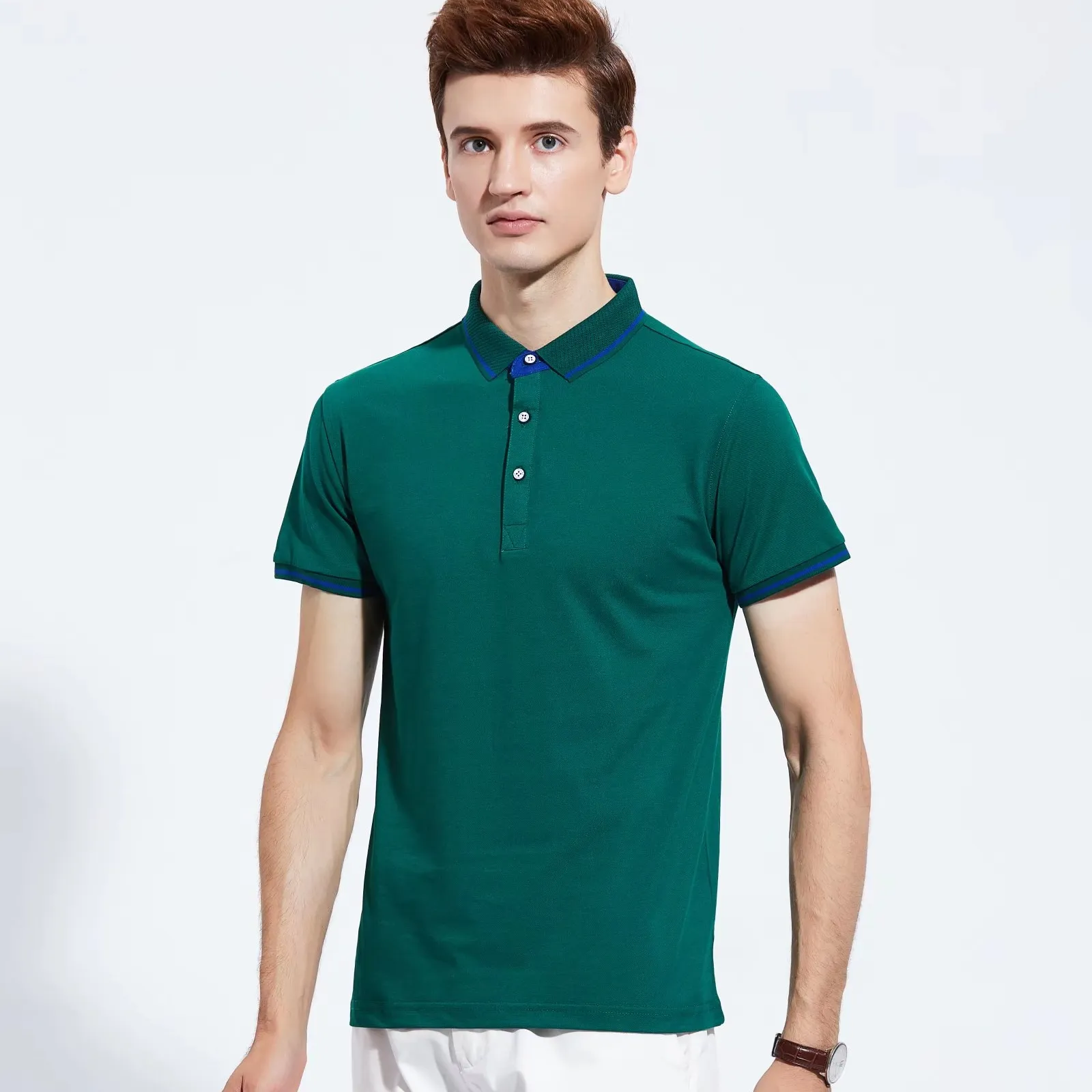 Unisex personalizado bordado polo tshirts com gola dura homem polo t camisa