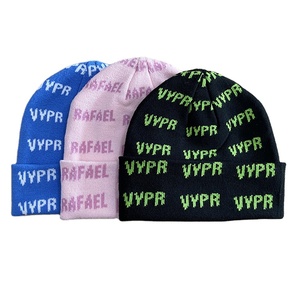 <span class=keywords><strong>Bonnet</strong></span> d'hiver tricoté jacquard à lettrage promotionnel, style <span class=keywords><strong>Billie</strong></span> <span class=keywords><strong>Eilish</strong></span>, avec logo personnalisé, multicolore, chaud et confortable - Product Image 1