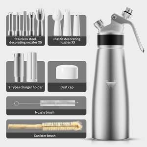 Espumador de Leche Metálico Fácil de Limpiar, Libre de BPA, Dispensador de Crema Batida de 1 Pinta/500 ml con Instrucciones en Inglés para Café Casero - Product Image 2