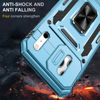 Coque de téléphone portable pour iPhone 17 Pro Max avec mini-support, anneau magnétique, style Ins, peinture pulvérisée, résistante aux chutes, fenêtre coulissante pour Apple
