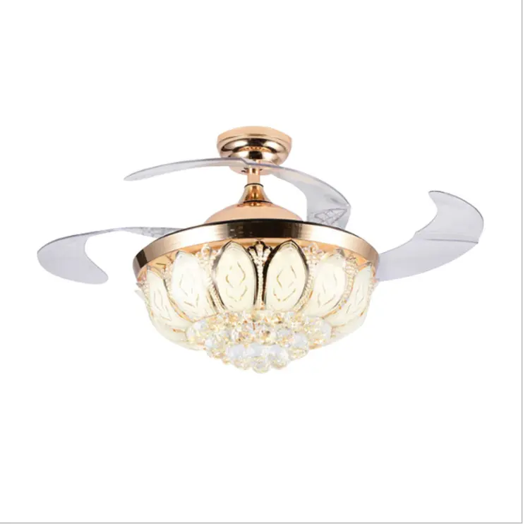Super Affordable Ceiling Fan Frequency Conversion Chandelier Ceiling Fan Light with Led Light 42 Inch Luminous