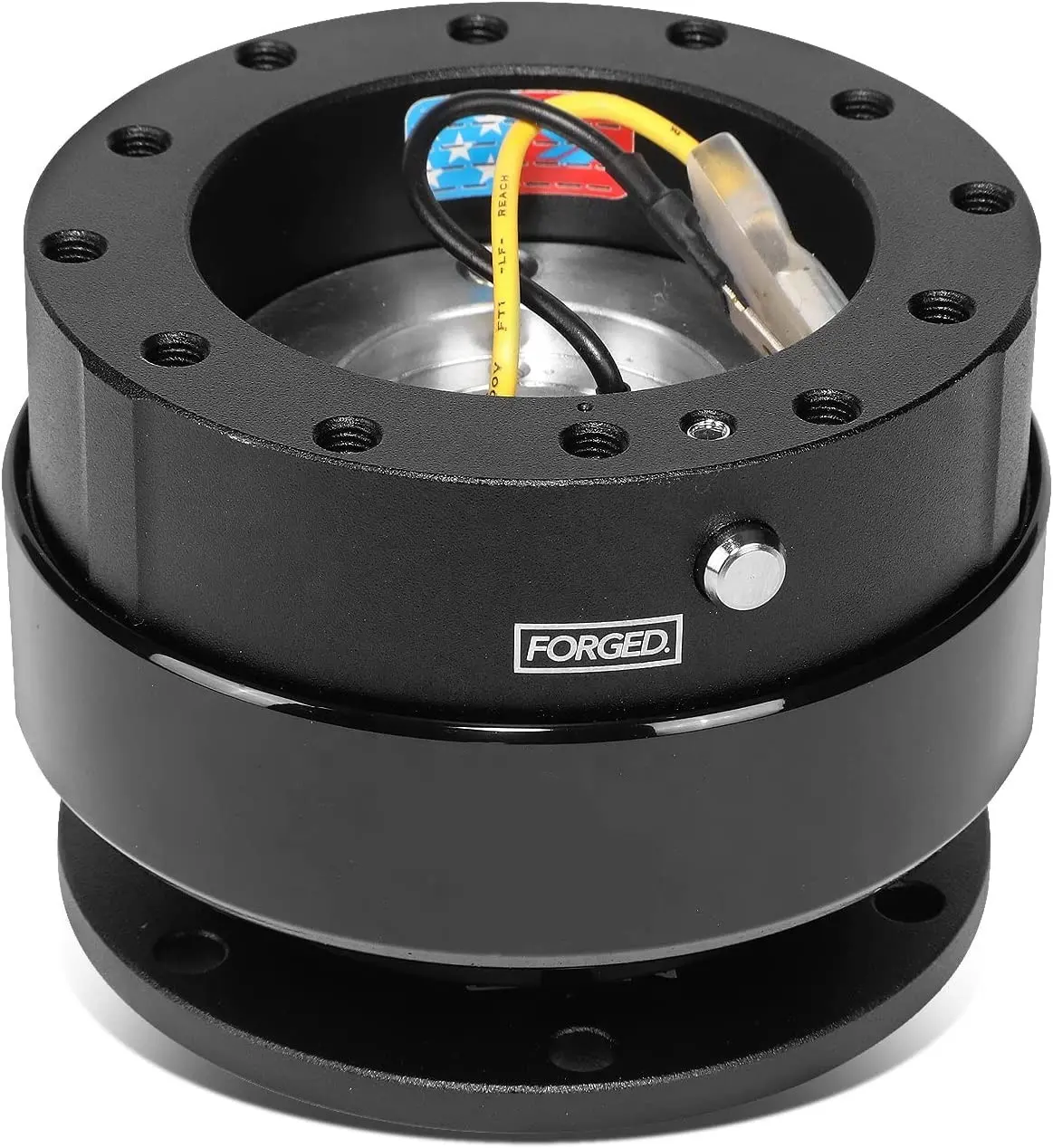 JDM Racing Culture Aluminum Racing Steering Wheel Adapter Hub (Black Body/Black Ring)Quick Release Boss Kit
