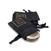 Sac de rangement en satin recyclable et réutilisable pour bijoux, anti-poussière, avec logo personnalisé, pochette à cordon, protection argent et or, tissu anti-ternissement