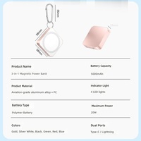 Batterie externe sans fil 5000 mAh magnétique 3-en-1, chargeur portable 15W en gros pour téléphone, montre et écouteurs