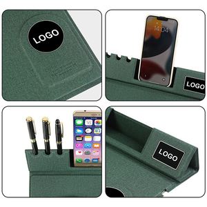 <b>4</b>-in-1 Fabric Wireless Charging Mouse Pad with Phone Stand and <b>Pen</b> Holder Desktop Organizer Fast Charger for Office & School - Product Image 3