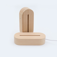 Haute qualité 3D LED acrylique lumière intelligente USB Base en bois forme ovale pour chambre décor babillard bricolage acrylique LED décoration