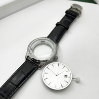 Esfera Negra de 35 mm, Cristal de Reloj con Bisel de 20 mm, Ancho de Correa NH35 38 Movimiento 40 mm, Piezas de Repuesto para Caja, Reparación de Relojes