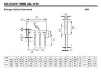 Redresseur à pont monophasé GBJ1001 10A 100V à diodes passivées en verre, 100% Original et Code de Lot Traceable