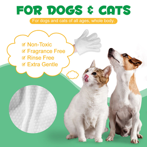 Custom Logo Disposable Pet Grooming Gloves Wipes White Hypoallergenic Pet Cleaning Gloves Wet Wipes for Dogs and Cats - Product Image 4