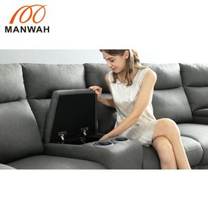 Sillones Reclinables Eléctricos de Microfibra <span class=keywords><strong>Manwah</strong></span> para Cine en Casa con Portavasos y Almacenamiento, Muebles Ligeros para Cine en Casa - Product Image 4
