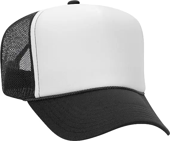 Tùy Chỉnh Trucker Hat Logo Polyester Bọt Phía Trước 5 Bảng Điều Chỉnh Cao Vương Miện Lưới Trở Lại Trucker Cap