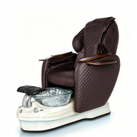 Fauteuil de pédicure de luxe électrique avec massage et bassin en verre, fauteuil de massage des pieds pour salon de beauté des ongles
