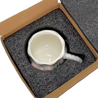 Tasse à café en céramique en forme de cœur avec nœud, mignonne tasse à thé pour le thé de l'après-midi, vaisselle pour la maison, le café, le restaurant, cadeau