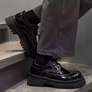 รองเท้าหนังแท้ผู้ชาย สำหรับงานทางการ ธุรกิจ งานแต่งงาน ปาร์ตี้ กันลื่น กันน้ำ ระบายอากาศ ทนทาน แบบผูกเชือก - Product Image 3